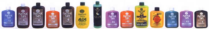 Native Tan Sunscreen, Sunblock and Sun Tanning lotions